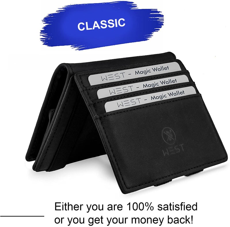 West - RFID Wallet with Coin Pouch + Gift Packaging - Compact & Small Magic Money Wallet - Extra Strong Money Bands - Image 5